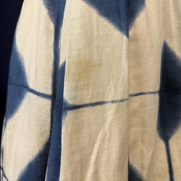 Anthropologie Maeve Boho Shibori Tie Dye Strapless Dress, Blue & Tan, Size 8 - Picture 14 of 15
